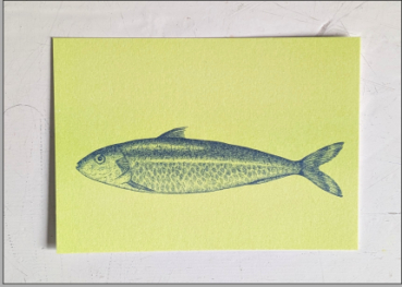Fisch 1 - Federal-Blue auf Light-Lime