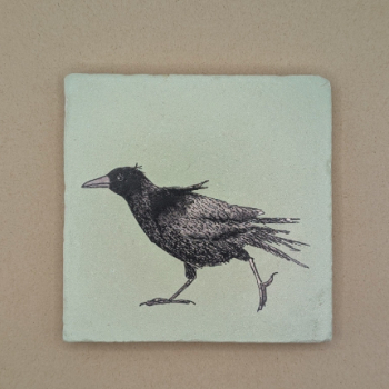 Fliese - Krähe laufend