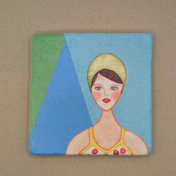 Fliese - Frau im Badeanzug