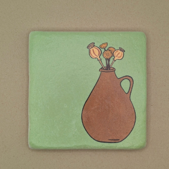 Fliese - Braune Vase