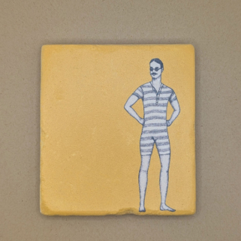 Fliese - Mann in Badeanzug