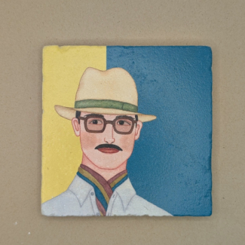 Fliese - Mann mit Schnurrbart