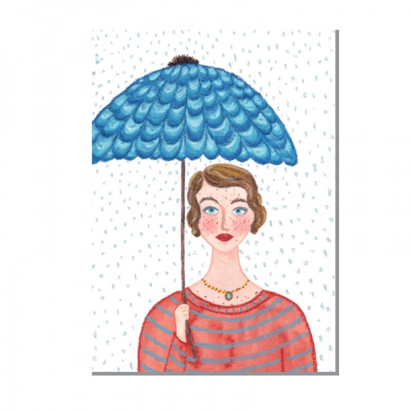 Frau mit Regenschirm