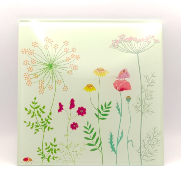 Glasplatte - Sommerblumen