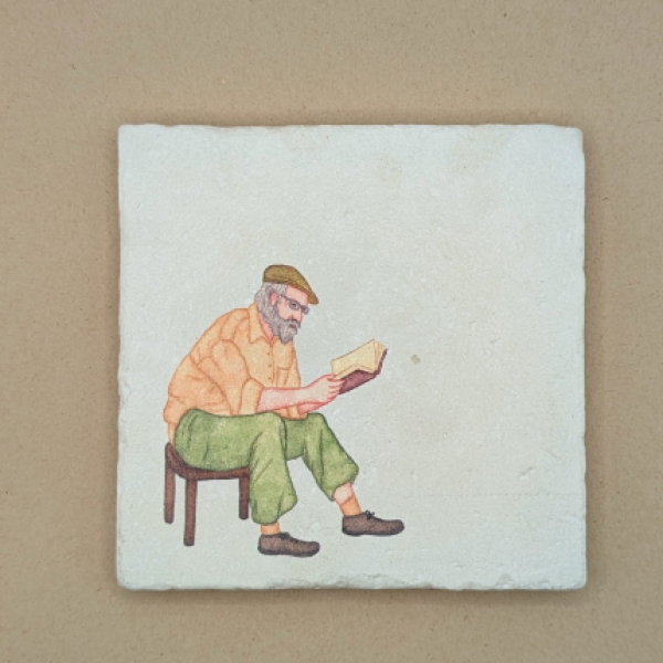 Fliese - Old man reading