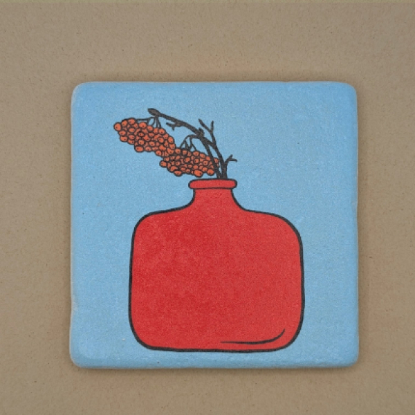 Fliese - Rote Vase