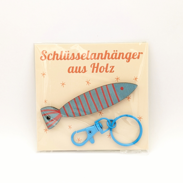 Schlüsselanhänger - Fisch blau